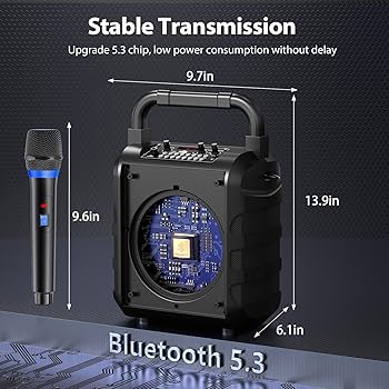 Amazon.com: Karaoke Machine with 2 Wireless Microphones